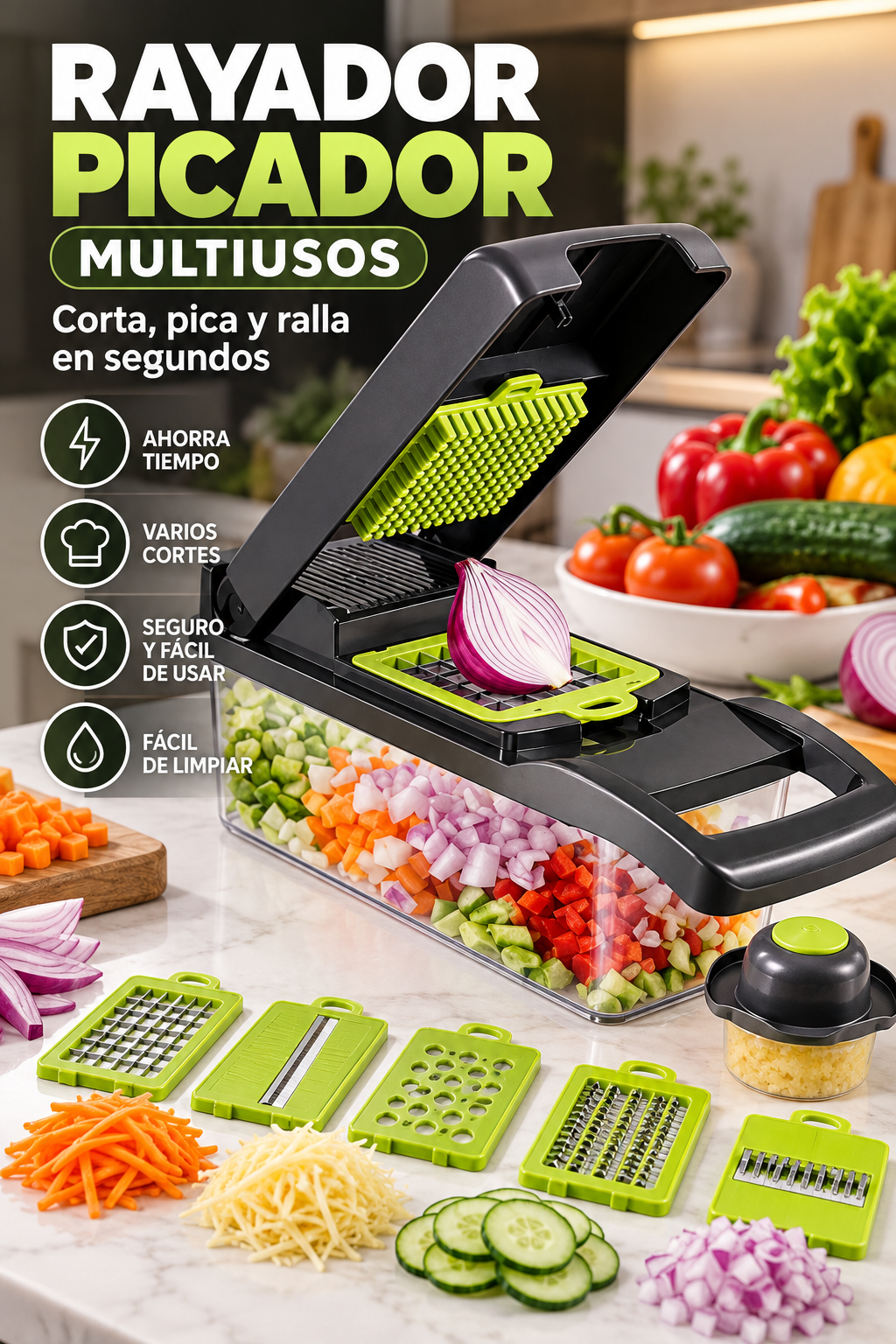 Rayador y Picador Multifuncional de Cocina + Envío Gratis