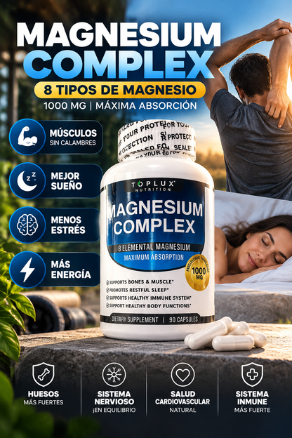 Complejo de 8 Tipos de Magnesio en Cápsulas + Envío Gratis