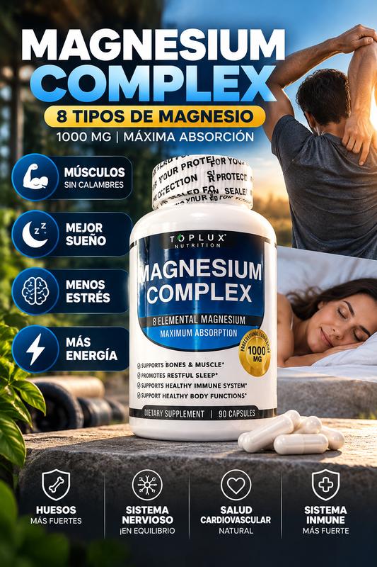 Complejo de 8 Tipos de Magnesio en Cápsulas + Envío Gratis
