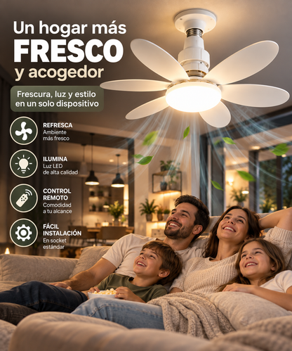 1 Ventilador LED Aspas 2en1 con Control Remoto + Envío Gratis