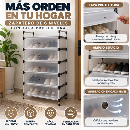Zapatero 6 niveles con tapa: ENVÍO GRATIS