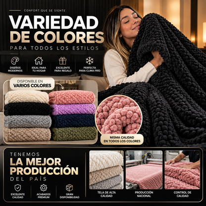 Cobija Ultrasuave Tipo Piel de Conejo 2.15 × 2.15 m + Envío Gratis