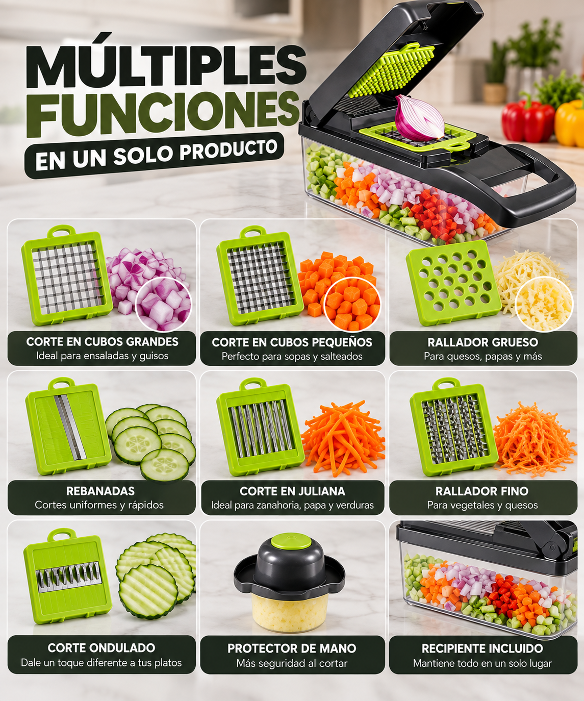Rayador y Picador Multifuncional de Cocina + Envío Gratis