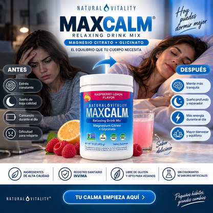 MAXCALM® – Magnesio Citrato + Glicinato: ENVÍO GRATIS